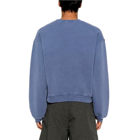 Farfetch ERL Script Crewneck Pullover Sweatshirt Men's Blue Size S - Picture 2 of 12